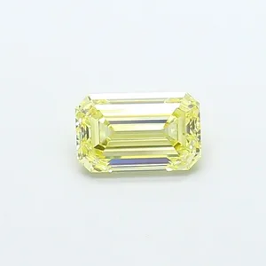0.92ct EMERALD Fancy Light Yellow VS1 Coloured Lab diamond