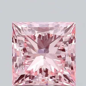 1.24ct PRINCESS Fancy Vivid Pink VVS2 Coloured Lab diamond