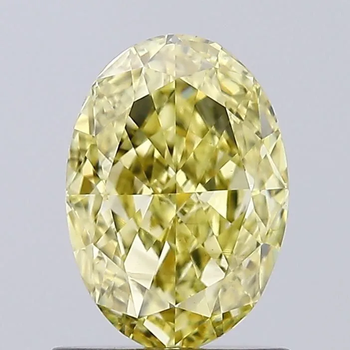 1.09ct OVAL Fancy Intense Yellow VS1 Coloured Lab diamond