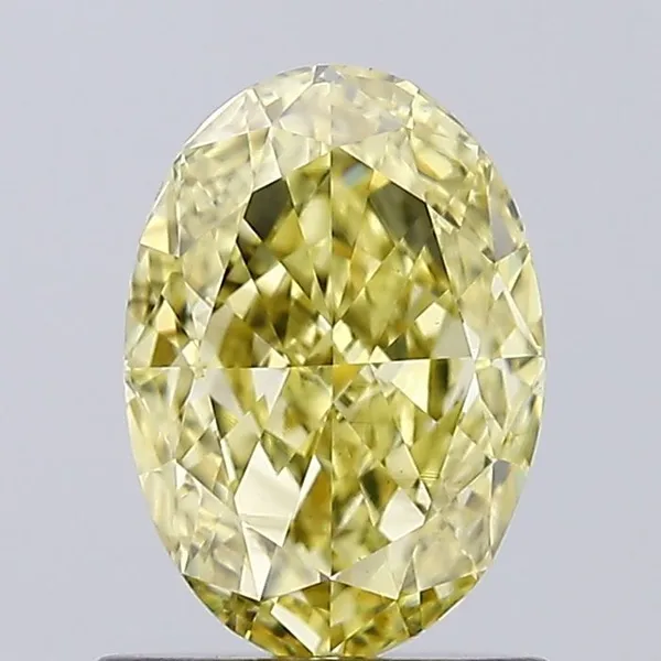 1.09ct OVAL Fancy Intense Yellow VS1 Coloured Lab diamond