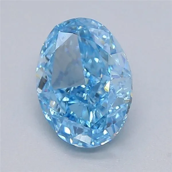 0.97ct OVAL Fancy Vivid Blue VS1 Coloured Lab diamond