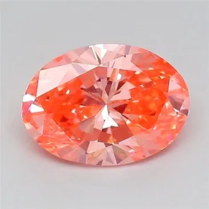 0.44ct OVAL Fancy Vivid Pink VS1 Coloured Lab diamond