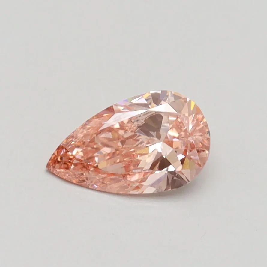 0.53ct PEAR Fancy Intense Pink SI1 Coloured Lab diamond