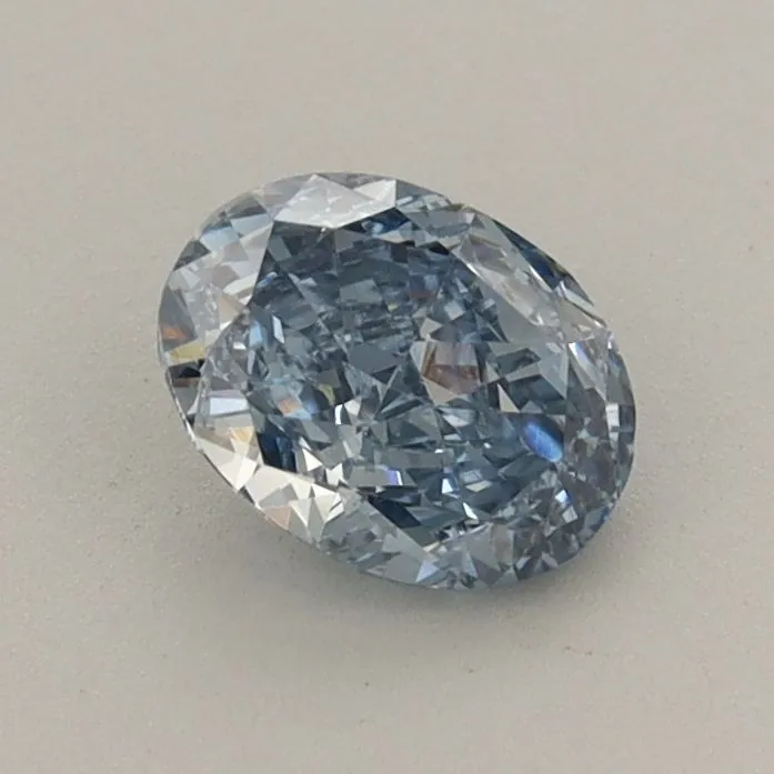 0.66ct OVAL Fancy Vivid Blue VS1 Coloured Lab diamond