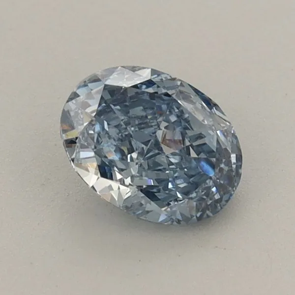0.66ct OVAL Fancy Vivid Blue VS1 Coloured Lab diamond