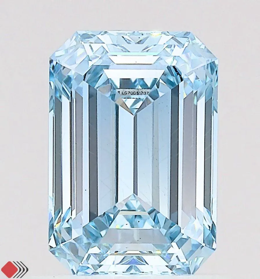 1.02ct EMERALD Fancy Intense Blue VS1 Coloured Lab diamond