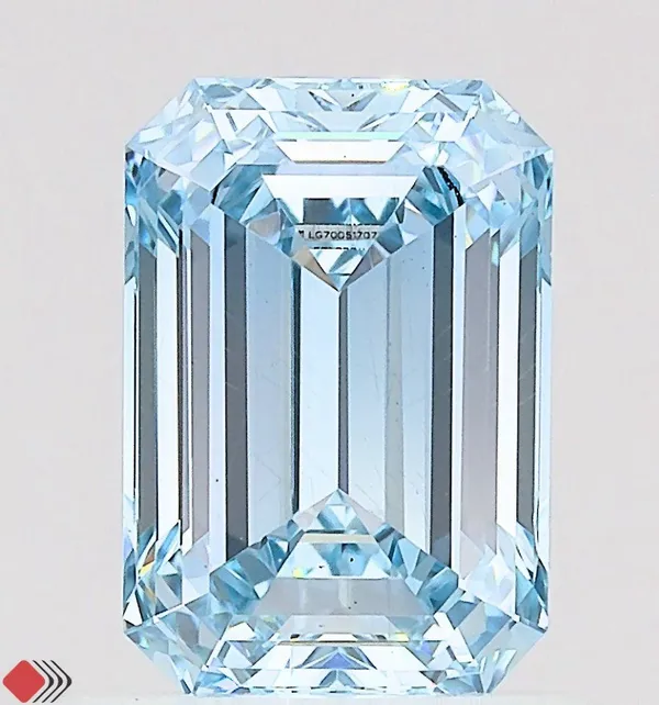 1.02ct EMERALD Fancy Intense Blue VS1 Coloured Lab diamond