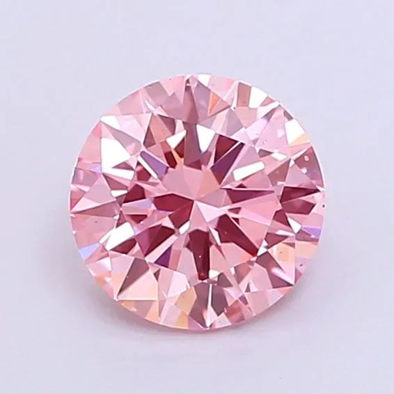 0.95ct ROUND Fancy Vivid Pink VVS2 Coloured Lab diamond