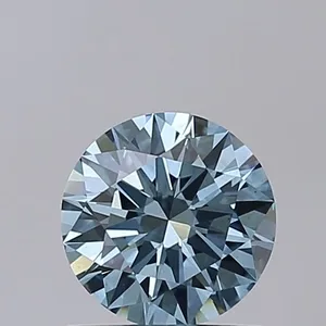 0.9ct ROUND Fancy Vivid Blue VS1 Coloured Lab diamond