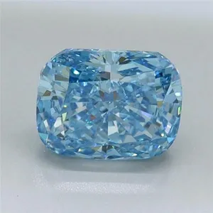 1ct CUSHION Fancy Vivid Blue VS2 Coloured Lab diamond