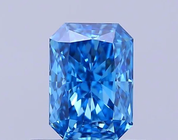0.6ct RADIANT Fancy Vivid Blue VVS2 Coloured Lab diamond