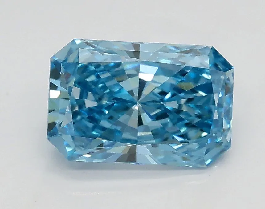 1.31ct RADIANT Fancy Vivid Blue VS1 Coloured Lab diamond