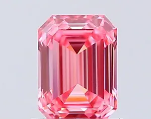 0.99ct EMERALD Fancy Vivid Pink VS1 Coloured Lab diamond