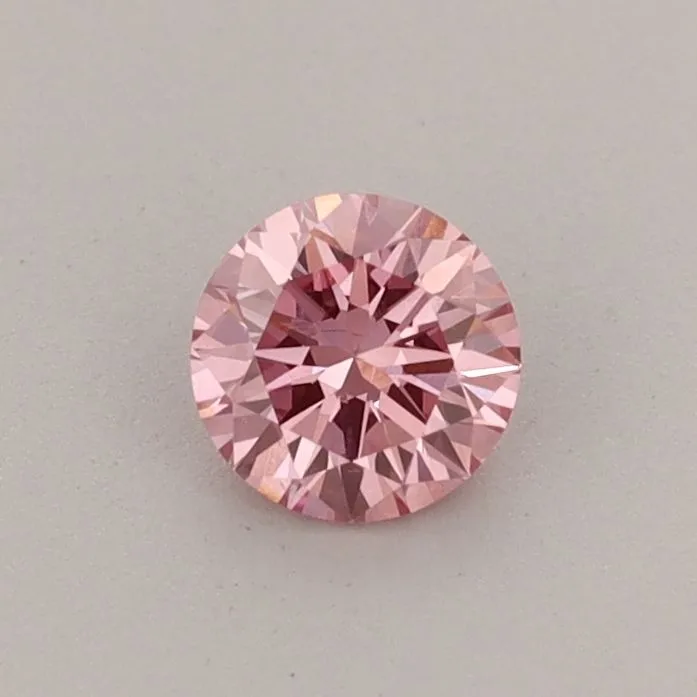 0.36ct ROUND Fancy Vivid Pink VS1 Coloured Lab diamond
