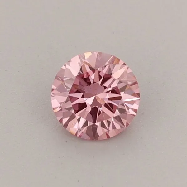 0.36ct ROUND Fancy Vivid Pink VS1 Coloured Lab diamond