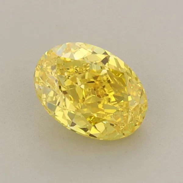 1.06ct OVAL Fancy Vivid Yellow VVS2 Coloured Lab diamond