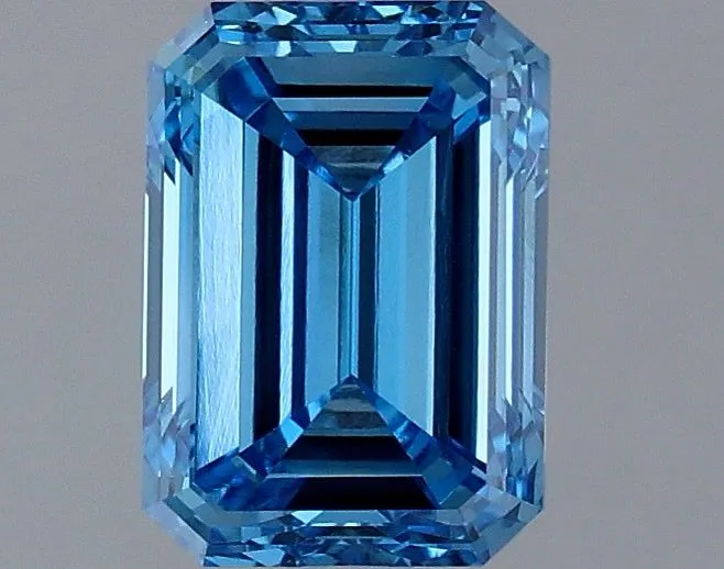 1.42ct EMERALD Fancy Vivid Blue VVS2 Coloured Lab diamond