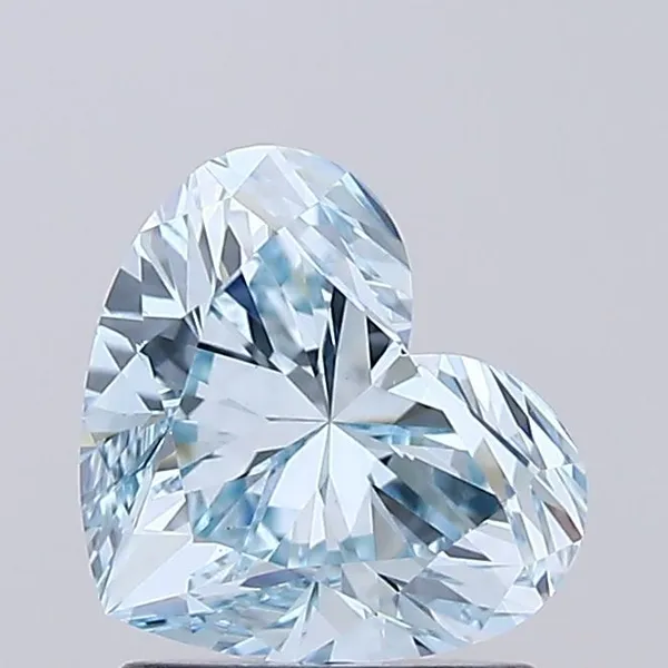 1.53ct HEART Fancy Vivid Blue VVS2 Coloured Lab diamond