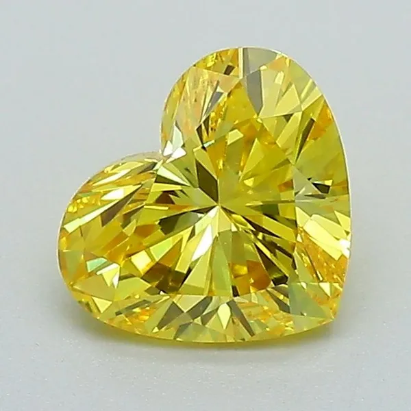 1.09ct HEART Fancy Vivid Yellow VS1 Coloured Lab diamond