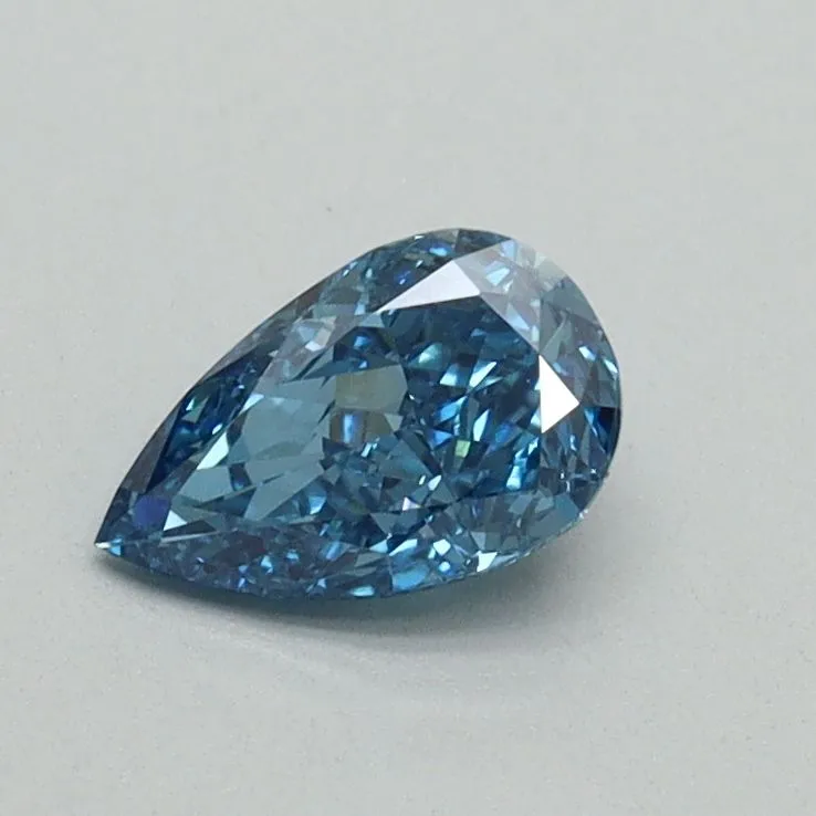 0.50ct PEAR Fancy Vivid Blue VS1 Coloured Lab diamond