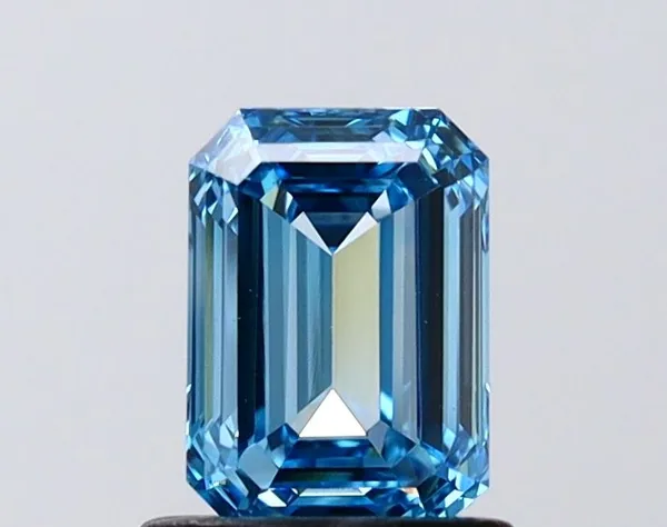 1.03ct EMERALD Fancy Vivid Blue VS1 Coloured Lab diamond