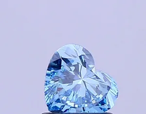 0.81ct HEART Fancy Vivid Blue VVS1 Coloured Lab diamond