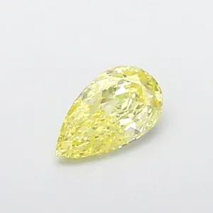 0.53ct PEAR Fancy Vivid Yellow VVS2 Coloured Lab diamond