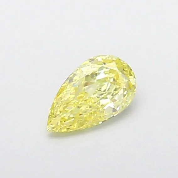 0.53ct PEAR Fancy Vivid Yellow VVS2 Coloured Lab diamond