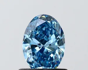 0.74ct OVAL Fancy Vivid Blue VVS2 Coloured Lab diamond