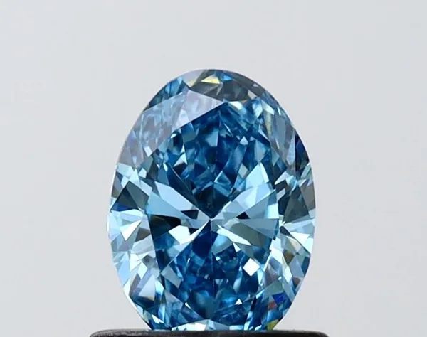 0.74ct OVAL Fancy Vivid Blue VVS2 Coloured Lab diamond