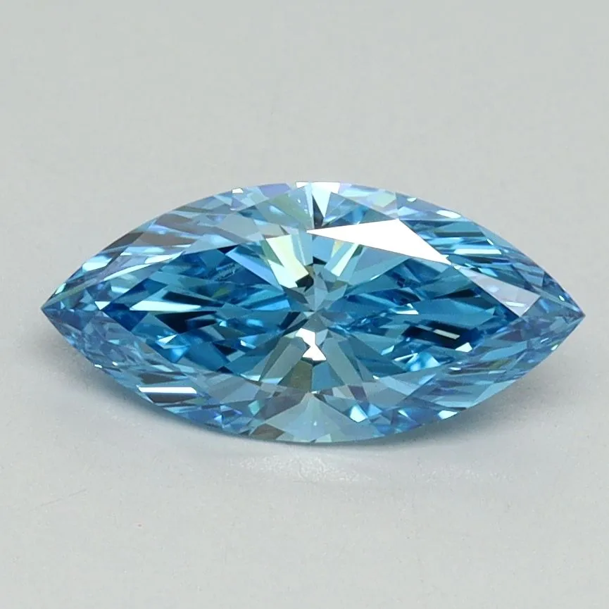 0.90ct MARQUISE Fancy Vivid Blue VVS2 Coloured Lab diamond