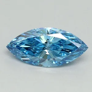 0.9ct MARQUISE Fancy Vivid Blue VVS2 Coloured Lab diamond