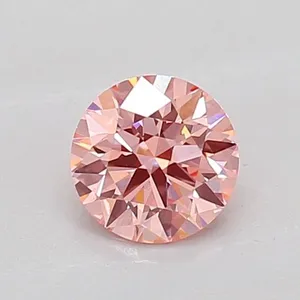 0.5ct ROUND Fancy Intense Pink VS1 Coloured Lab diamond