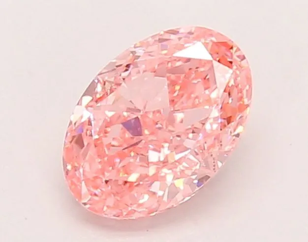 0.94ct OVAL Fancy Vivid Pink VVS2 Coloured Lab diamond