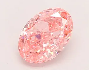 0.94ct OVAL Fancy Vivid Pink VVS2 Coloured Lab diamond