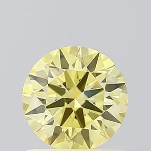 0.68ct ROUND Fancy Intense Yellow VVS1 Coloured Lab diamond