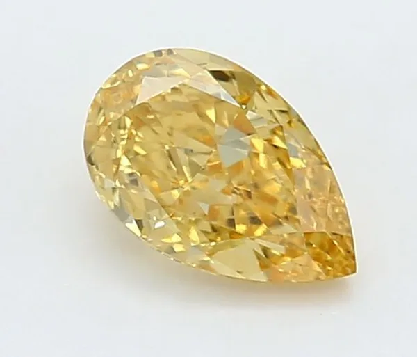 0.6ct PEAR Fancy Vivid Yellow VVS2 Coloured Lab diamond