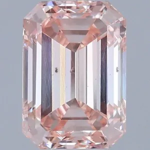 0.73ct EMERALD Fancy Intense Pink VS2 Coloured Lab diamond