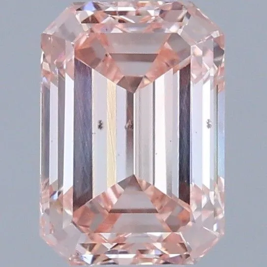 0.73ct EMERALD Fancy Intense Pink VS2 Coloured Lab diamond
