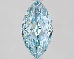 2ct MARQUISE Fancy Intense Greenish Blue VS2 Coloured Lab diamond