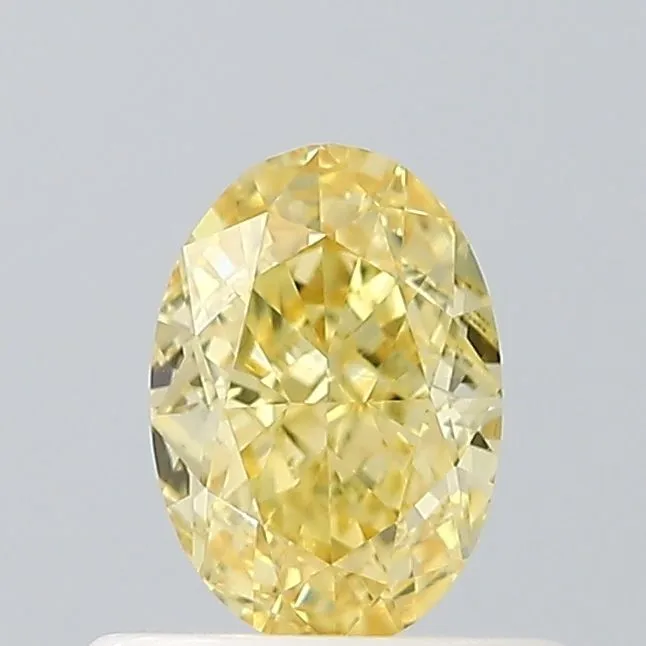 0.56ct OVAL Fancy Intense Yellow VS2 Coloured Lab diamond