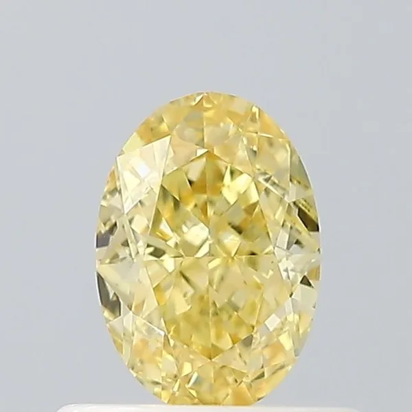 0.56ct OVAL Fancy Intense Yellow VS2 Coloured Lab diamond