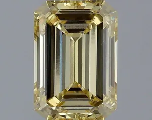 1.32ct EMERALD Fancy Intense Yellow VS1 Coloured Lab diamond