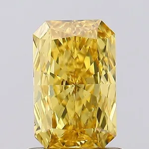 0.75ct RADIANT Fancy Vivid Brownish Yellow VS2 Coloured Lab diamond