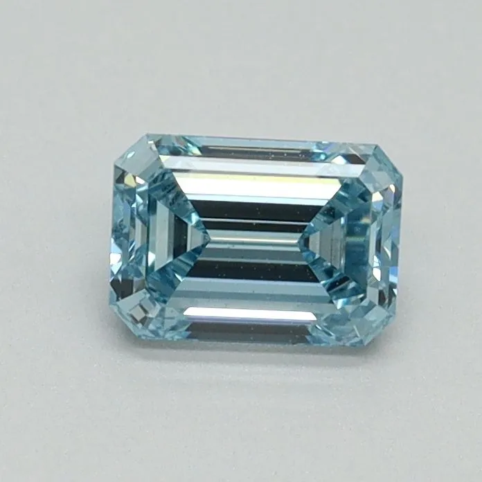 0.56ct EMERALD Fancy Intense Blue VS1 Coloured Lab diamond