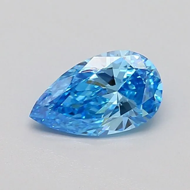 0.58ct PEAR Fancy Vivid Blue VS1 Coloured Lab diamond