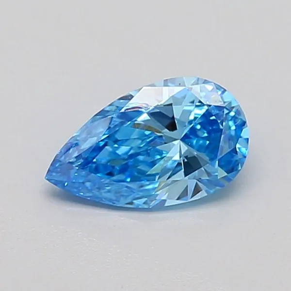 0.58ct PEAR Fancy Vivid Blue VS1 Coloured Lab diamond