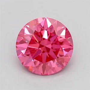 0.4ct ROUND Fancy Vivid Pink VS1 Coloured Lab diamond