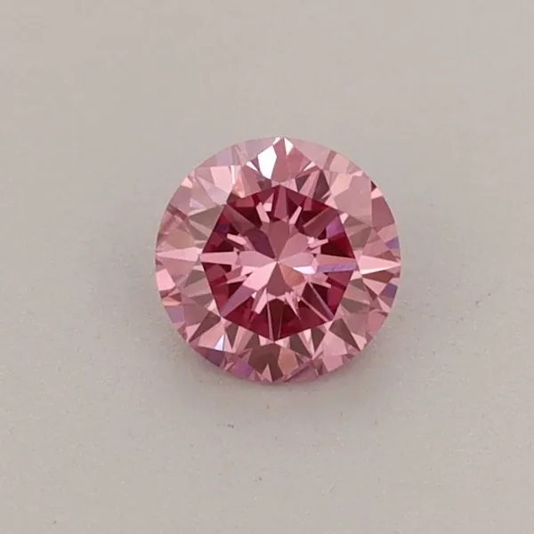0.33ct ROUND Fancy Vivid Pink VS1 Coloured Lab diamond