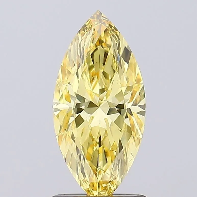 1.25ct MARQUISE Fancy Vivid Yellow VS2 Coloured Lab diamond
